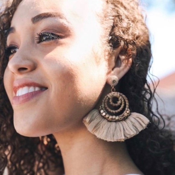 Fan & Coil Dangle Drop Earrings - Picture 1 of 6